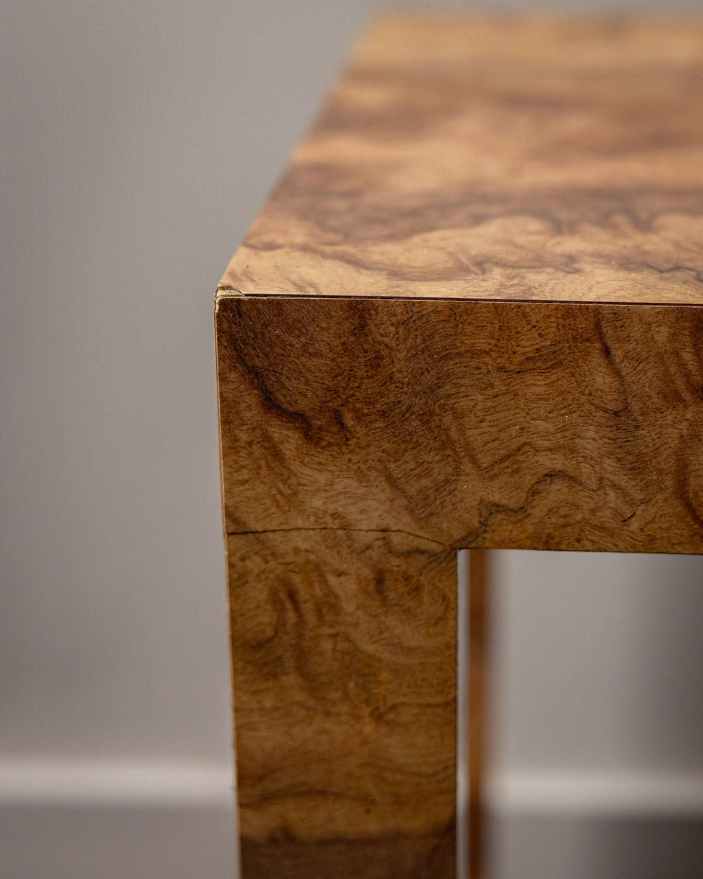 Parsons-Style Burlwood Laminate Coffee Table