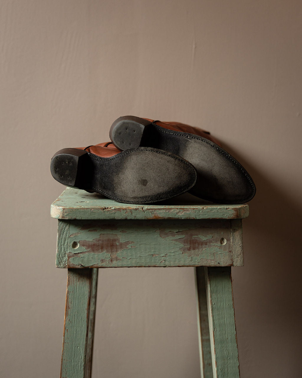 Vintage Cognac Leather Cowboy Boots