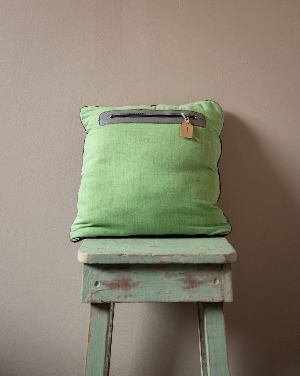 Kilim Pillow with Diamond and Stripe Pattern