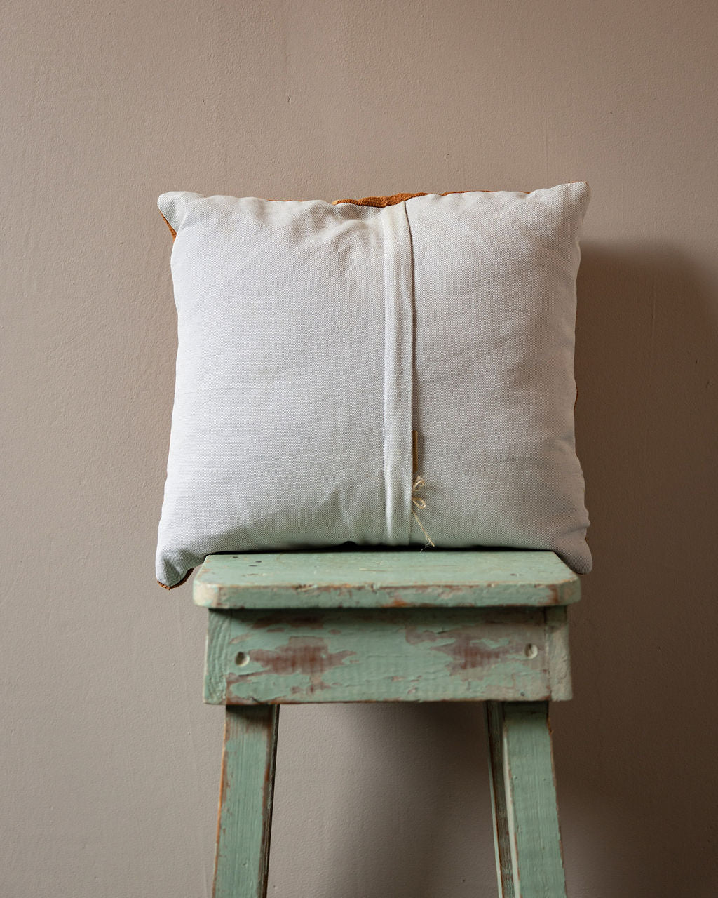 Mudcloth Pillow with Triangle Pattern in Camel and Ivory