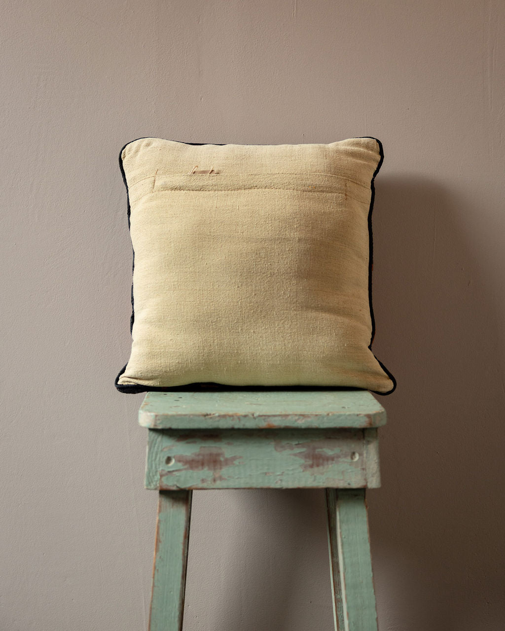 Kilim Pillow with Floral and Zigzag Pattern