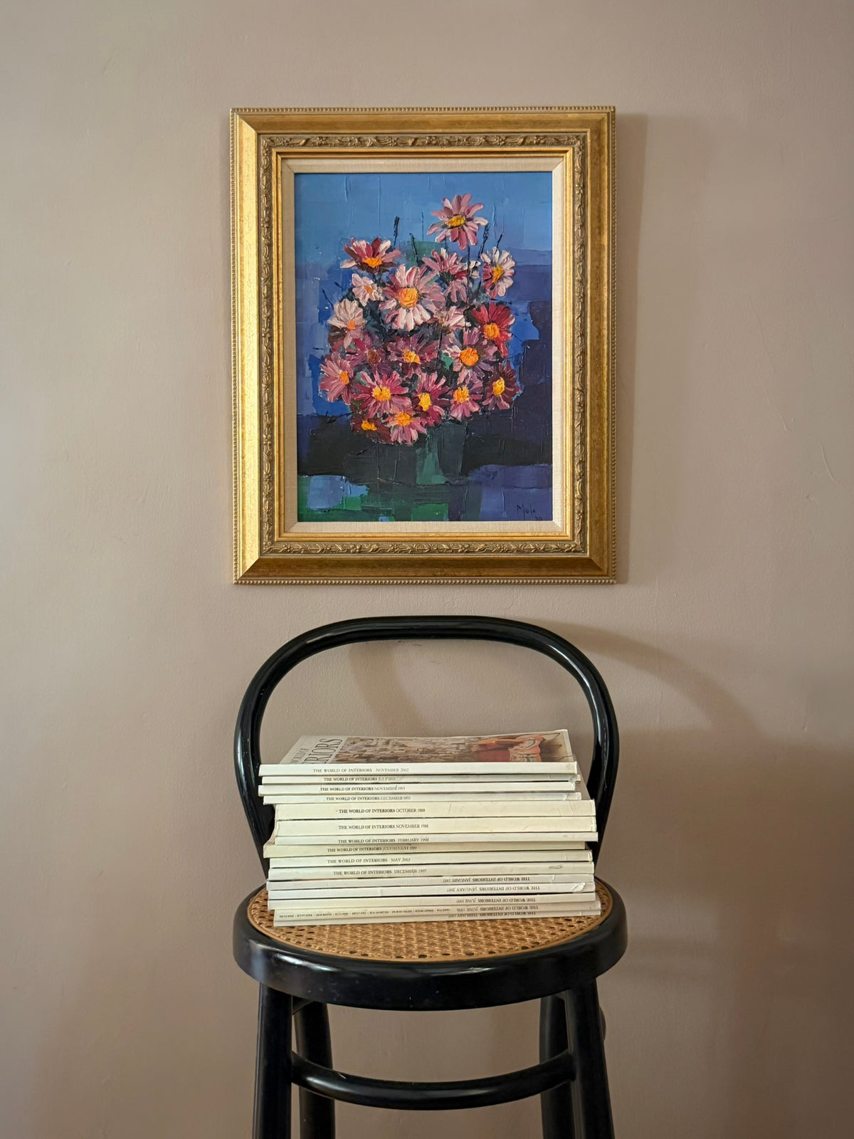Cobalt Floral Still Life Oil Painting