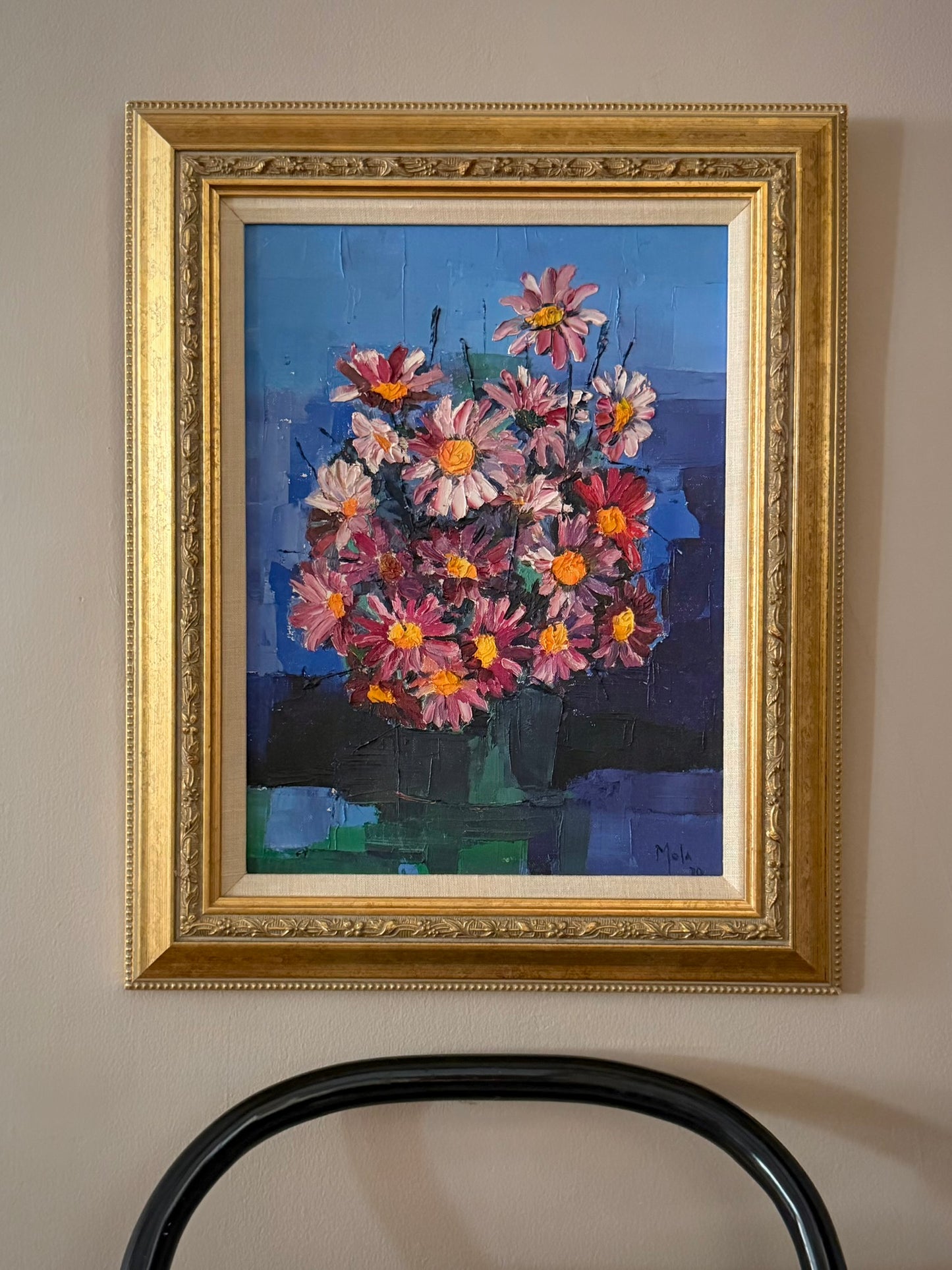 Cobalt Floral Still Life Oil Painting