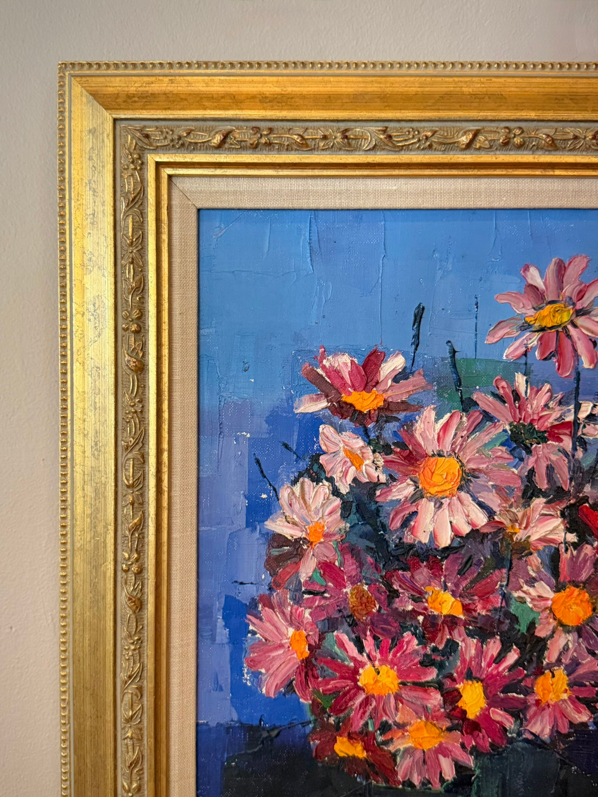 Cobalt Floral Still Life Oil Painting