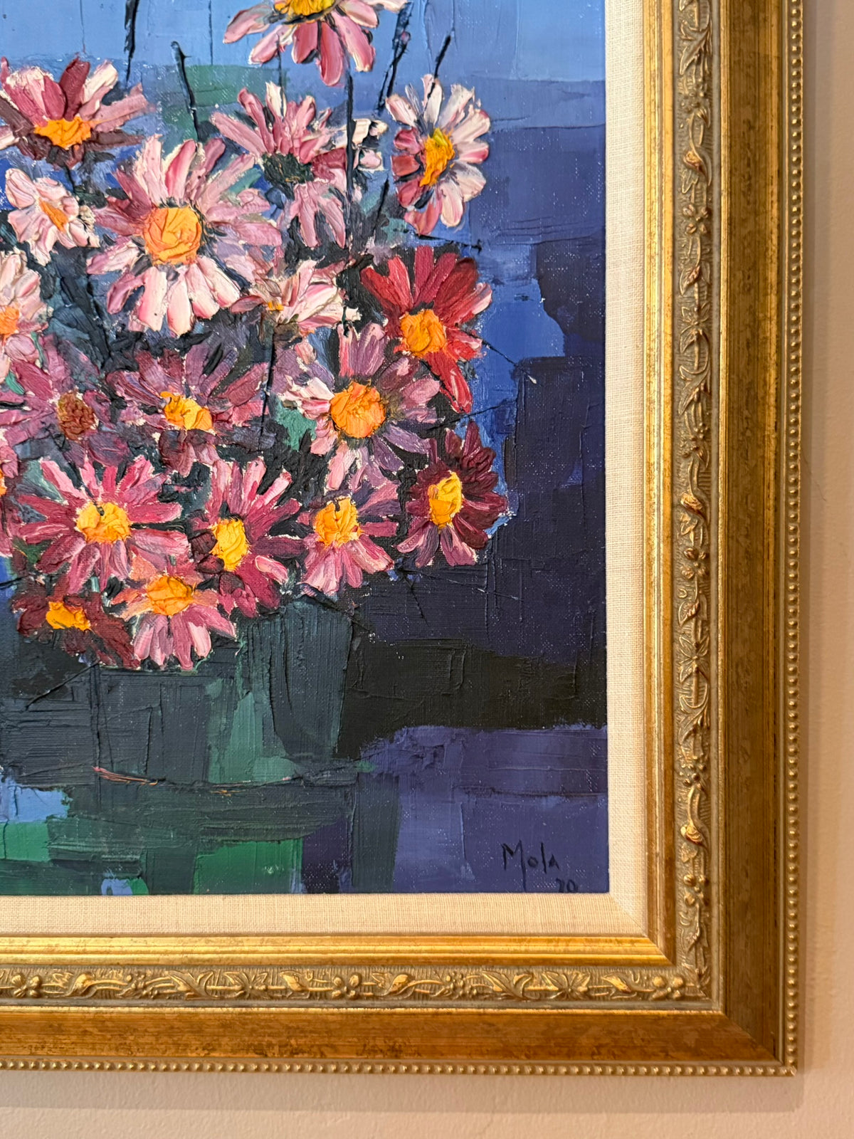 Cobalt Floral Still Life Oil Painting