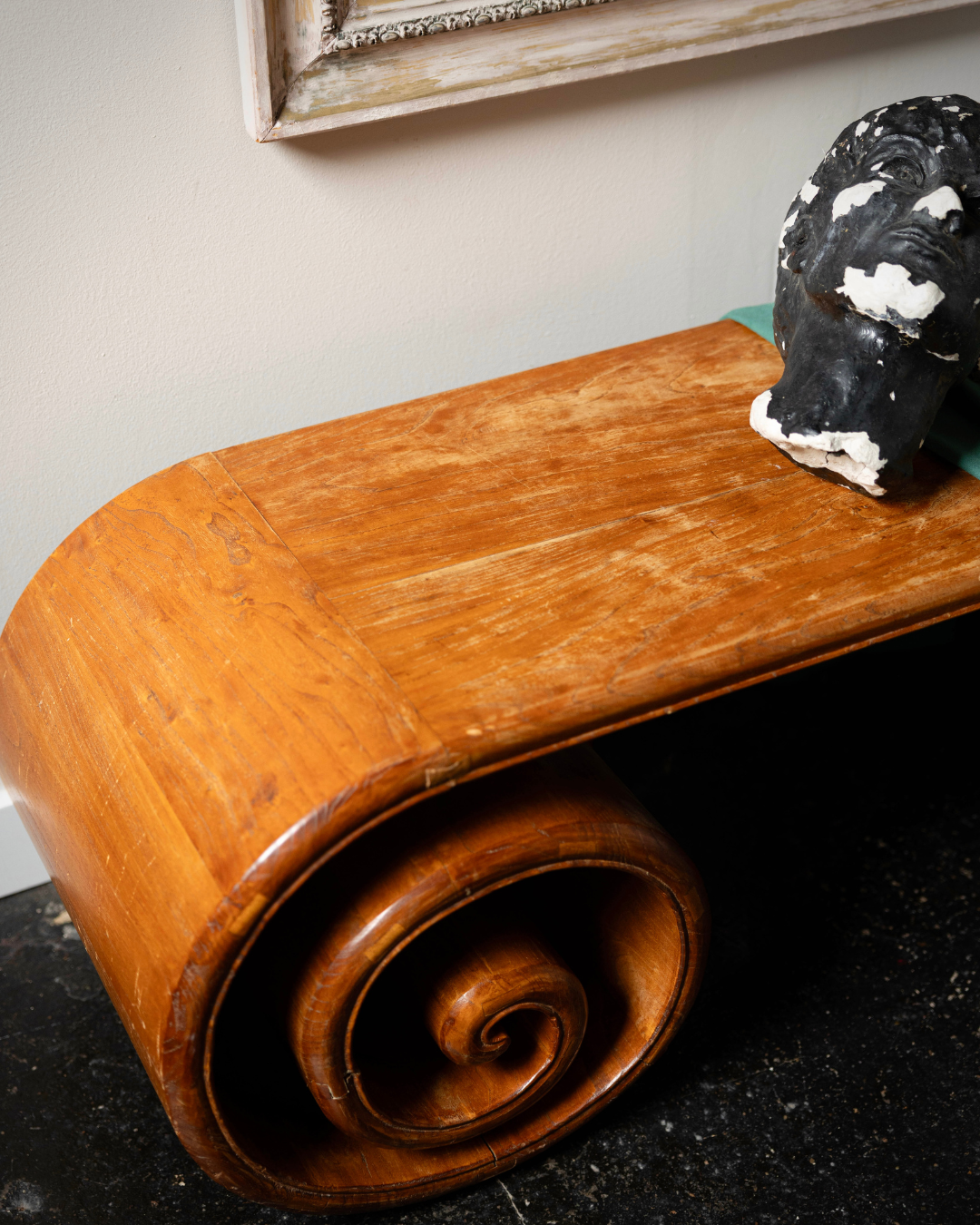 20th Century Chinese Scroll Bench