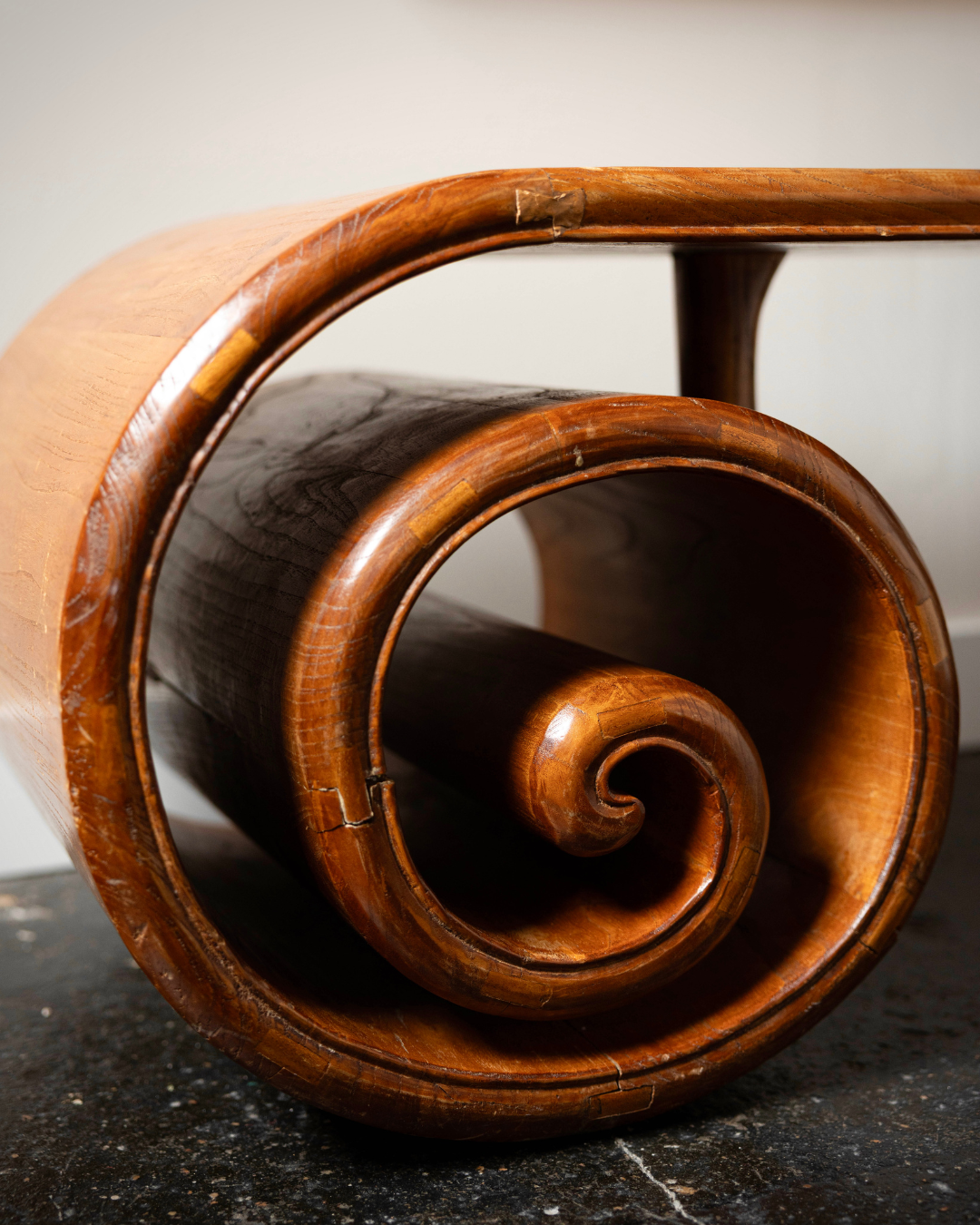 20th Century Chinese Scroll Bench