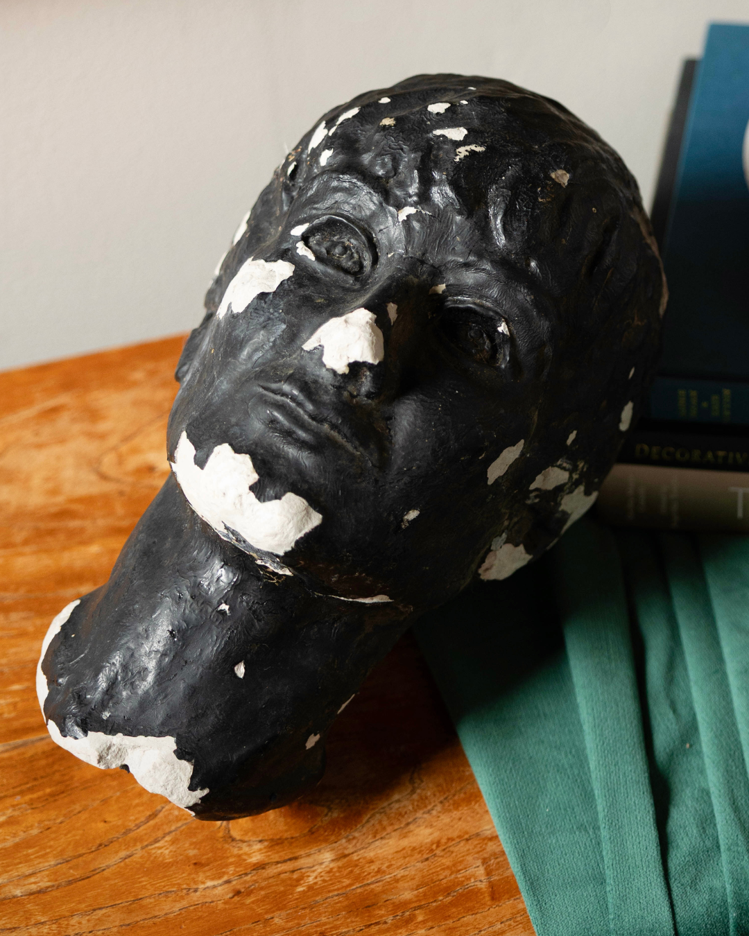 Patinated Plaster Female Head Sculpture