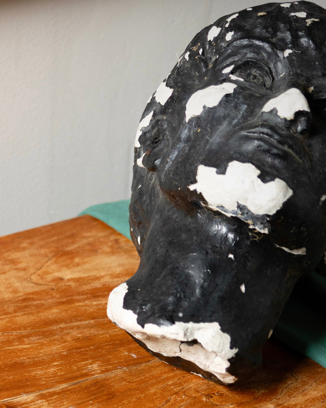 Patinated Plaster Female Head Sculpture