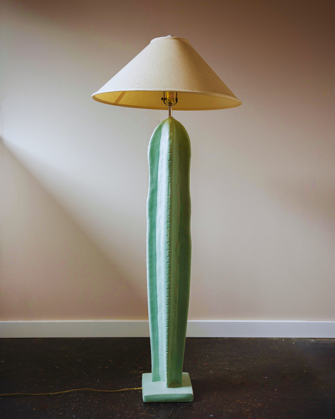 ALSY Plaster Cactus Floor Lamp with Original Shade