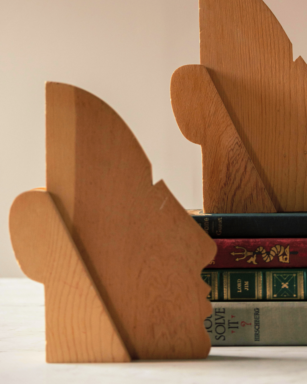 Abstract Folk Art Head Bookends