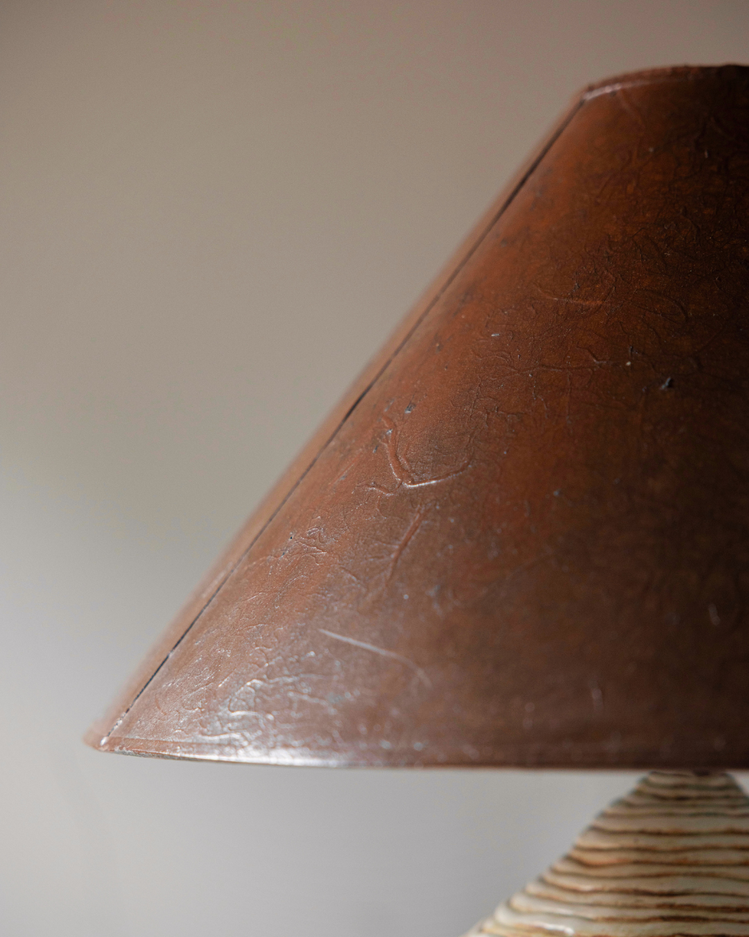 Coil-Built Ceramic Lamp with Wave Pattern
